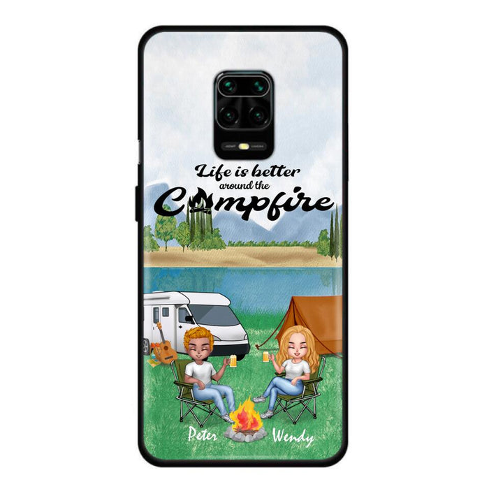 Personalized Camping Chibi Phone Case - Couple With Up to 2 Dogs - Gift Idea For Camping Lover - Case For Xiaomi, Oppo And Huawei