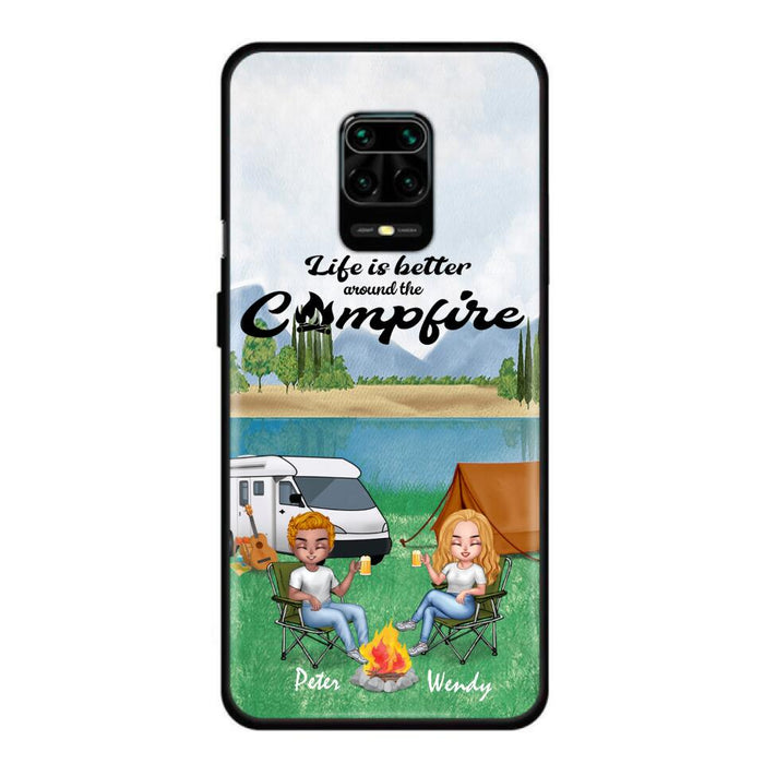 Personalized Camping Chibi Phone Case - Couple With Up to 2 Dogs - Gift Idea For Camping Lover - Case For Xiaomi, Oppo And Huawei