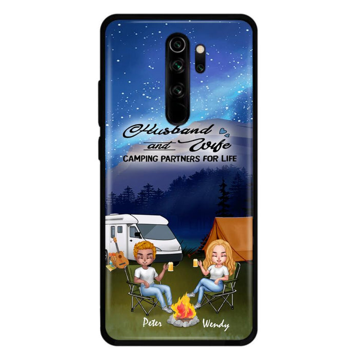 Personalized Camping Night Chibi Phone Case - Couple With Up to 2 Dogs - Gift Idea For Camping Lover - Case For Xiaomi, Oppo And Huawei