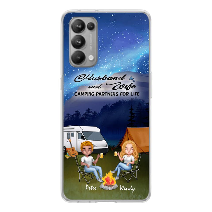 Personalized Camping Night Chibi Phone Case - Couple With Up to 2 Dogs - Gift Idea For Camping Lover - Case For Xiaomi, Oppo And Huawei
