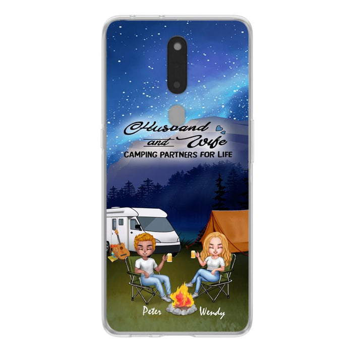 Personalized Camping Night Chibi Phone Case - Couple With Up to 2 Dogs - Gift Idea For Camping Lover - Case For Xiaomi, Oppo And Huawei