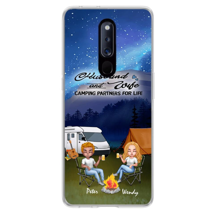 Personalized Camping Night Chibi Phone Case - Couple With Up to 2 Dogs - Gift Idea For Camping Lover - Case For Xiaomi, Oppo And Huawei