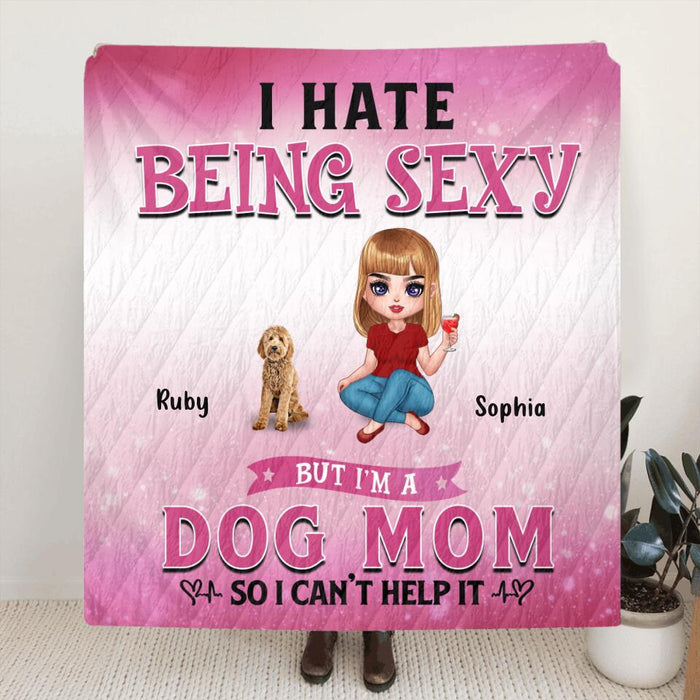 Personalized Dog Mom Pillow Cover/Fleece Blanket/Quilt - Gift Idea For Dog  Lover - Rockin' The Dog Mom Life -  Up to 6 Dogs
