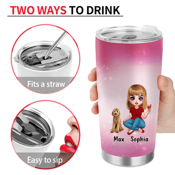 Personalized Dog Mom Tumbler - Gift Idea For Dog Lover - I Hate Being Sexy But I'm A Dog Mom So I Can't Help It - Up to 6 Dogs