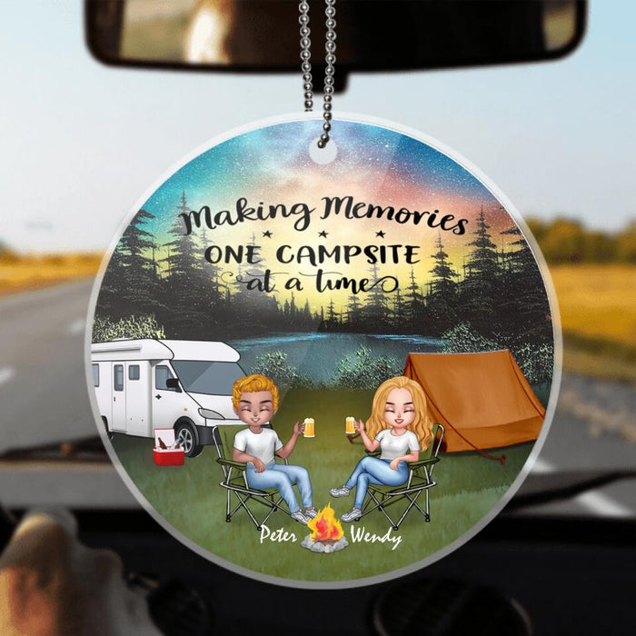 Personalized Camping Night Chibi Ornament - Couple With Up to 3 Dogs - Gift Idea For Camping lover - Making Memories One Campsite At A Time