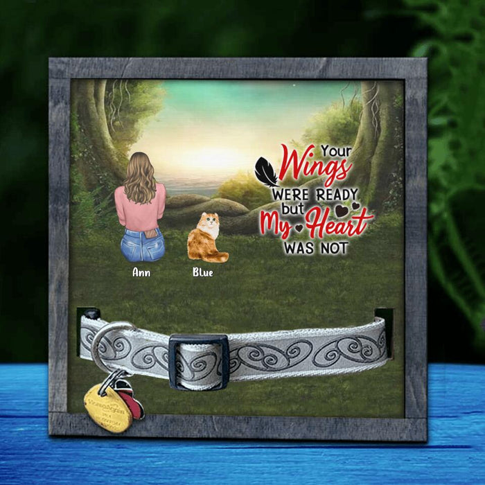 Personalize Mom & Pet Loss Frame - Gift For Couple/Pet Lovers with up to 4 Pets - Your Wings Were Ready But My Heart Was Not