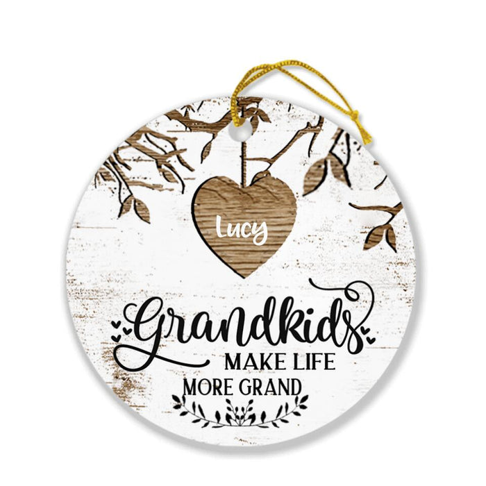 Personalized Grandkids Ornament - Up to 6 Kids - Best Gift For Kids - Grandkids Make Life More Grand