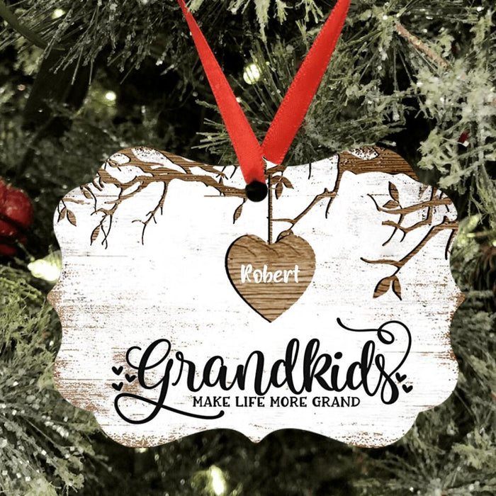 Personalized Grandkids Ornament - Up to 6 Kids - Best Gift For Kids - Grandkids Make Life More Grand