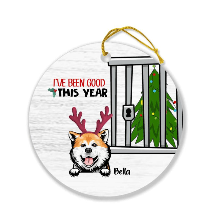 Personalized Christmas Cat Dog Ornament - Up to 3 Pets - Christmas Gift For Cat/Dog Lover - We've Been Good This Year