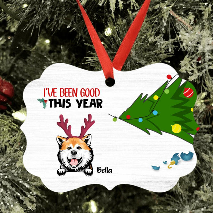 Personalized Christmas Cat Dog Ornament - Up to 3 Pets - Christmas Gift For Cat/Dog Lover - We've Been Good This Year