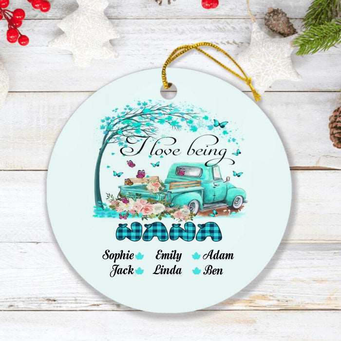 Personalized Grandma Ornament - Up to 6 Kids - Best Gift For Family - I Love Being A Grandny - R5OIKQ