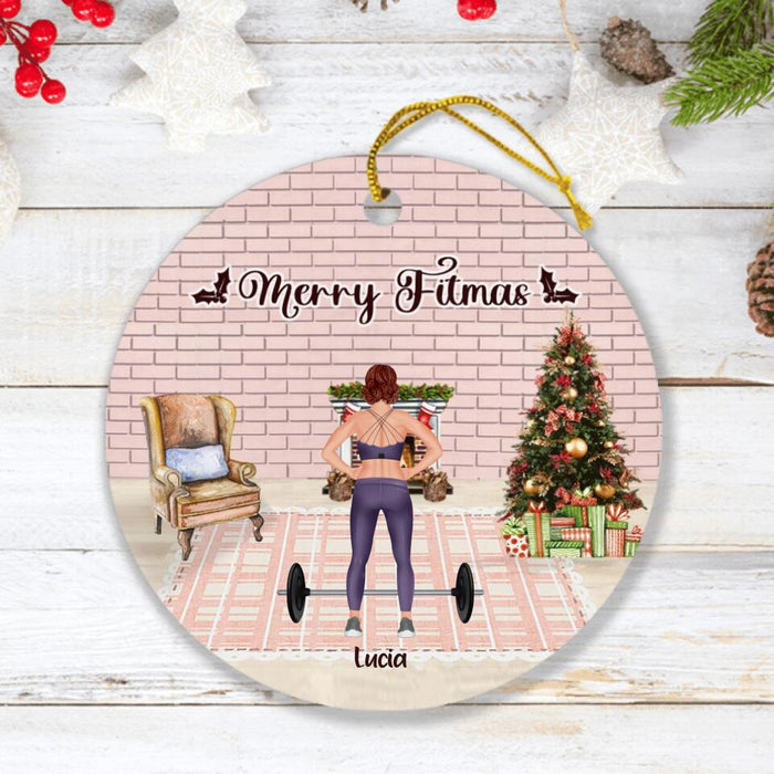 Personalized Workout Ornament - Up to 2 Pets - Best Gift For Friend/Pet Lover - Merry Fitmas