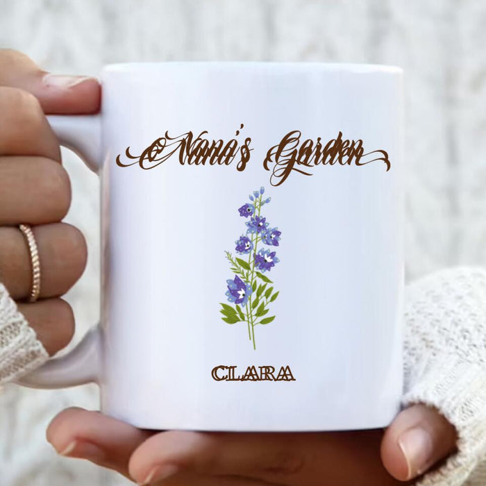 Personalized Nana's Garden Coffee Mug - Gift Idea For Grandma With Up to 9 Grandkids