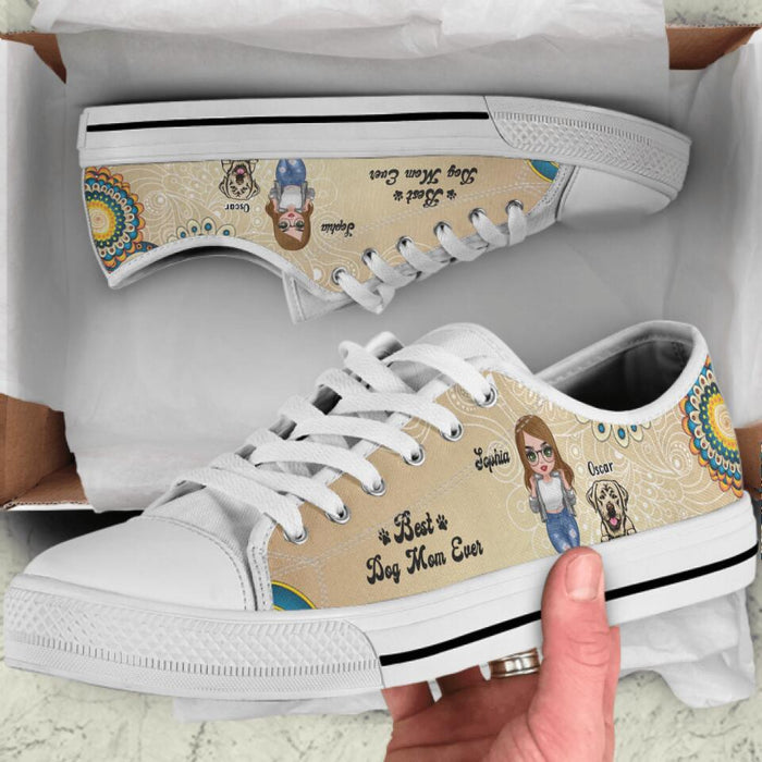 Personalized Pet Mom Front Sneakers - Up to 5 Dogs/Cats - Gift Idea For Dog/Cat Lover - Best Dog Mom Ever