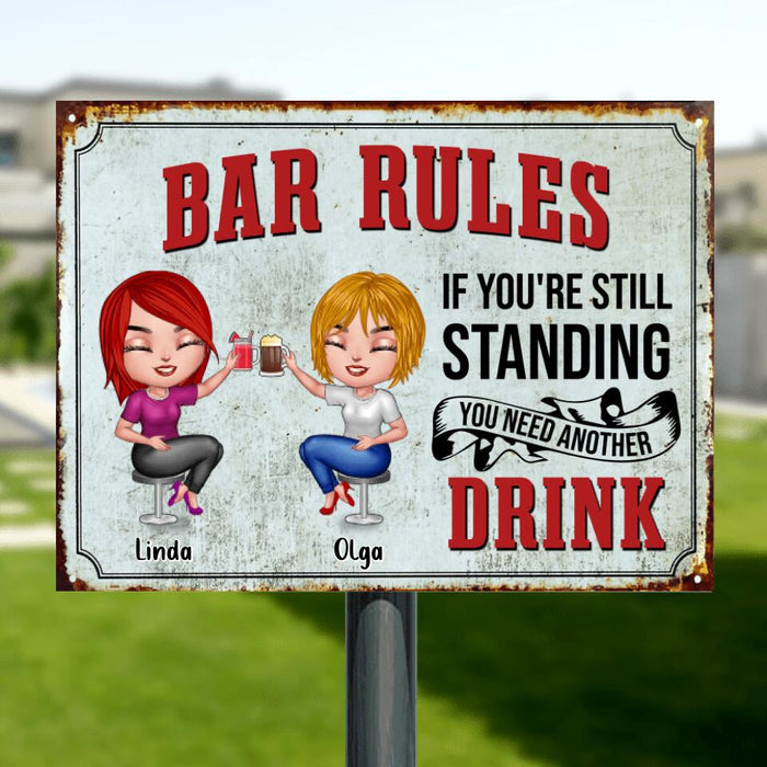 Personalized Friends Chibi Metal Sign - Up to 5 People - Best Gift For Friends - Bad Rules