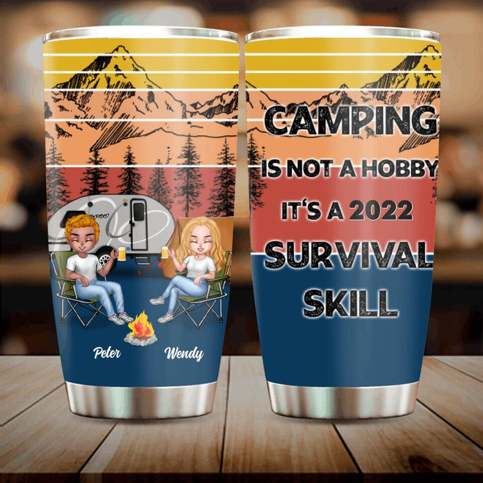 Personalized Camping Tumbler - Gift For Couple/Couple/Camping Lovers - Camping Is Not A Hobby