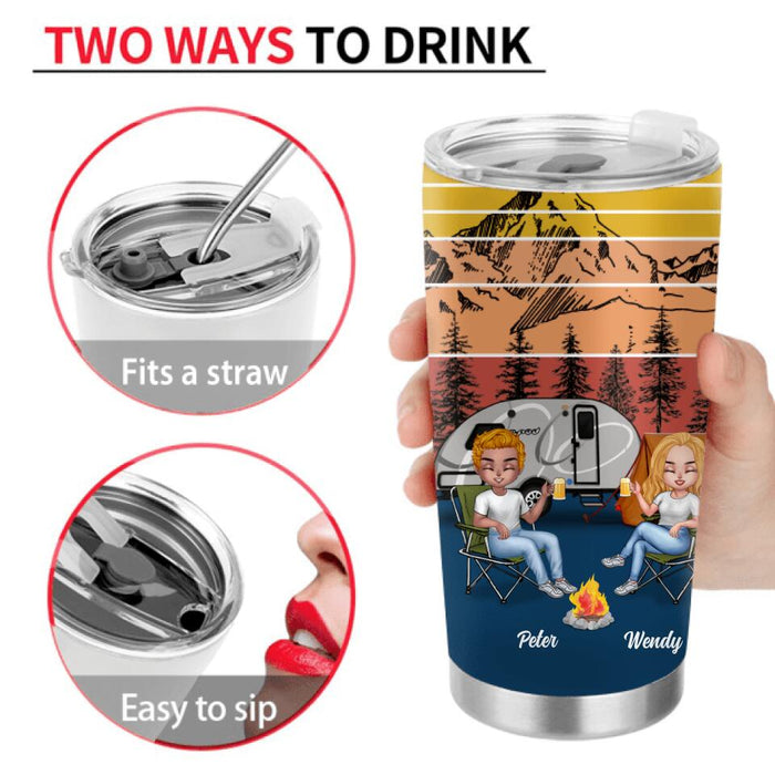 Personalized Camping Tumbler - Gift For Couple/Couple/Camping Lovers - Camping Is Not A Hobby