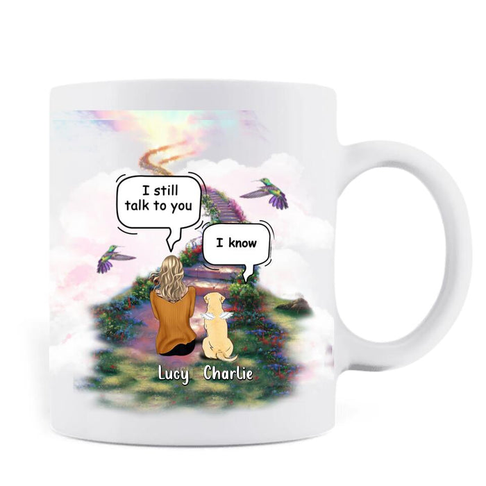 Personalized Memorial Pet Mug - Up to 4 Cats/Dogs - Memorial Gift For Dog/Cat Lovers - Sometimes I Just Look Up Smile And Say I Know That Was You