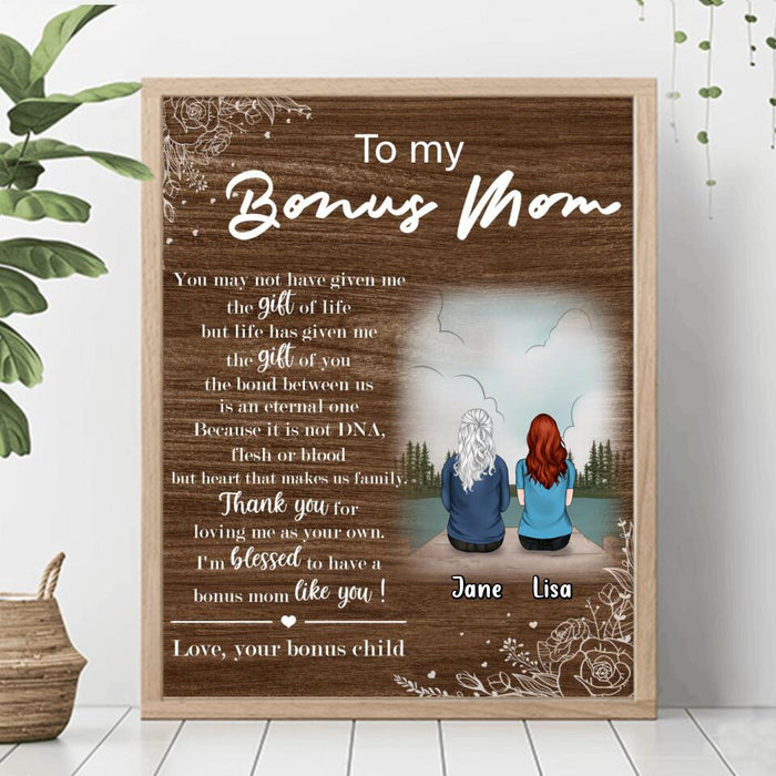 Personalized Bonus Mom Poster - Up to 5 People - Mother's Day Gift For Mom - To My Bonus Mom