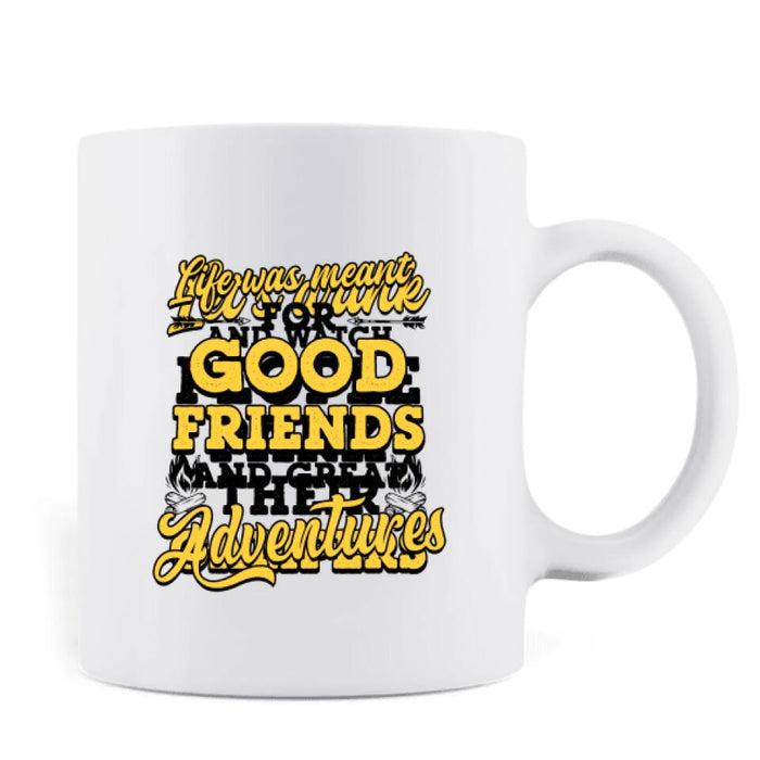Personalized Camping Friends Mug - Up to 7 People - Gift For Camping Lovers/Friends - Let's Drink And Watch People Park Their Campers