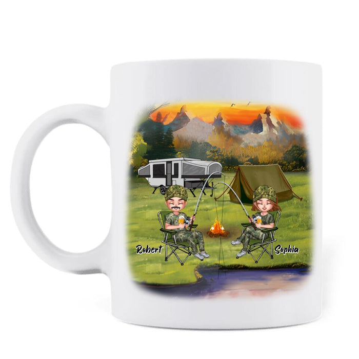 Personalized Fishing Coffee Mug - Best Gift For Fishing Lovers - Reel Women Fish, Hunt, Camp, Drink Beer And Pee In The Woods