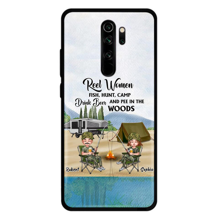 Custom Personalized Fishing Phone Case - Best Gift For Fishing Lovers - Reel Women Fish, Hunt, Camp, Drink Beer And Pee In The Woods - Case For Xiaomi, Oppo And Huawei