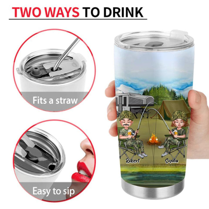 Personalized Fishing Tumbler - Best Gift For Fishing Lovers - Reel Women Fish, Hunt, Camp, Drink Beer And Pee In The Woods