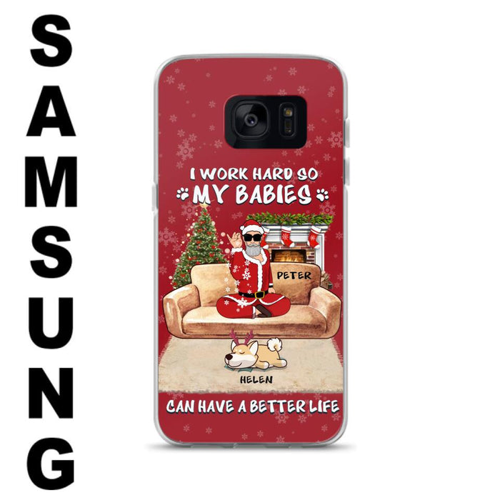 Personalized Christmas Pet Dad Phone Case - Man With Up to 4 Pets - Gift For Cat/Dog Lover - Case For iPhone And Samsung