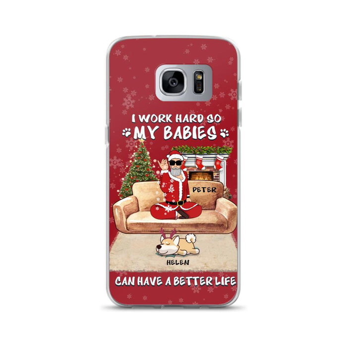 Personalized Christmas Pet Dad Phone Case - Man With Up to 4 Pets - Gift For Cat/Dog Lover - Case For iPhone And Samsung