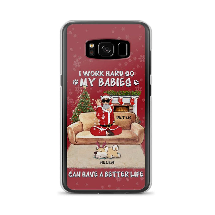 Personalized Christmas Pet Dad Phone Case - Man With Up to 4 Pets - Gift For Cat/Dog Lover - Case For iPhone And Samsung