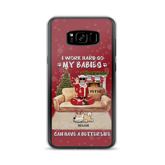 Personalized Christmas Pet Dad Phone Case - Man With Up to 4 Pets - Gift For Cat/Dog Lover - Case For iPhone And Samsung