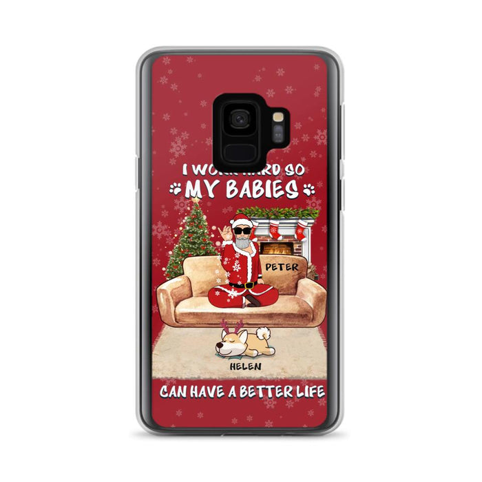 Personalized Christmas Pet Dad Phone Case - Man With Up to 4 Pets - Gift For Cat/Dog Lover - Case For iPhone And Samsung