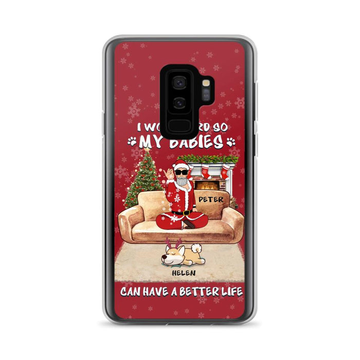 Personalized Christmas Pet Dad Phone Case - Man With Up to 4 Pets - Gift For Cat/Dog Lover - Case For iPhone And Samsung