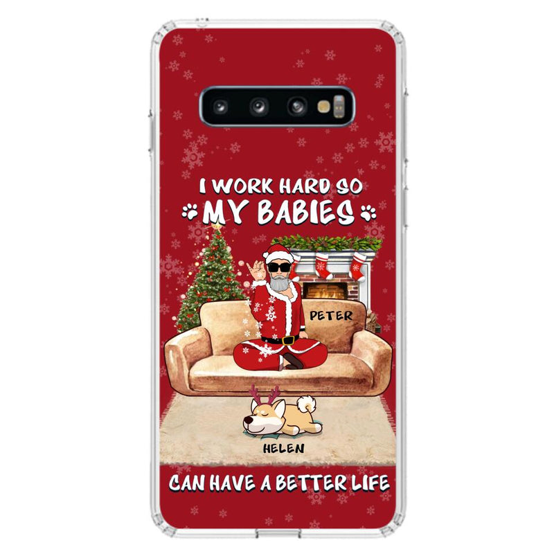 Personalized Christmas Pet Dad Phone Case - Man With Up to 4 Pets - Gift For Cat/Dog Lover - Case For iPhone And Samsung