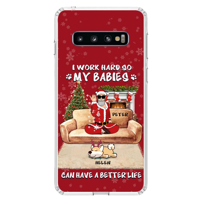 Personalized Christmas Pet Dad Phone Case - Man With Up to 4 Pets - Gift For Cat/Dog Lover - Case For iPhone And Samsung