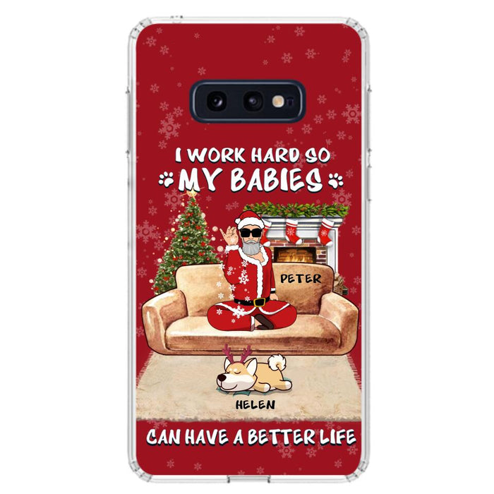 Personalized Christmas Pet Dad Phone Case - Man With Up to 4 Pets - Gift For Cat/Dog Lover - Case For iPhone And Samsung