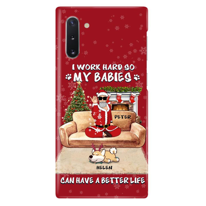 Personalized Christmas Pet Dad Phone Case - Man With Up to 4 Pets - Gift For Cat/Dog Lover - Case For iPhone And Samsung