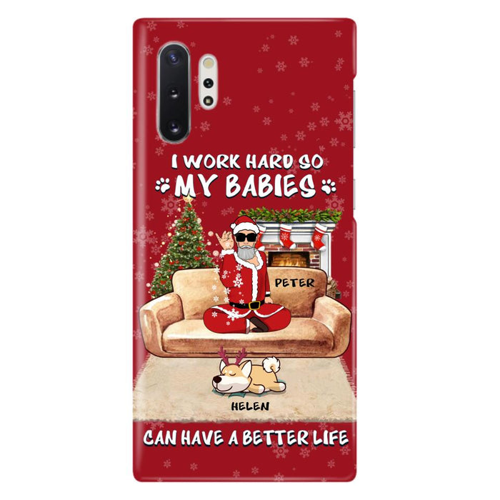 Personalized Christmas Pet Dad Phone Case - Man With Up to 4 Pets - Gift For Cat/Dog Lover - Case For iPhone And Samsung