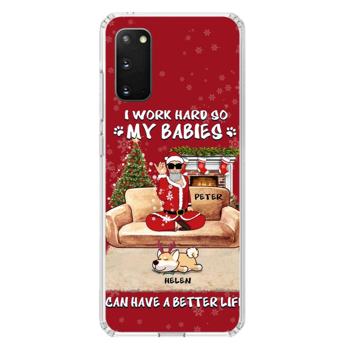 Personalized Christmas Pet Dad Phone Case - Man With Up to 4 Pets - Gift For Cat/Dog Lover - Case For iPhone And Samsung