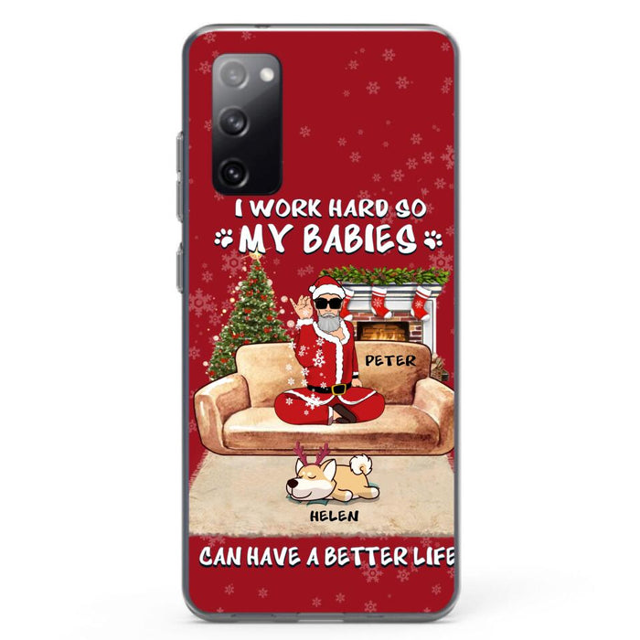Personalized Christmas Pet Dad Phone Case - Man With Up to 4 Pets - Gift For Cat/Dog Lover - Case For iPhone And Samsung