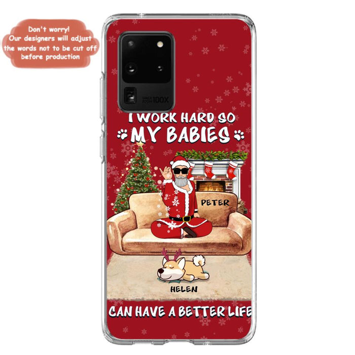 Personalized Christmas Pet Dad Phone Case - Man With Up to 4 Pets - Gift For Cat/Dog Lover - Case For iPhone And Samsung