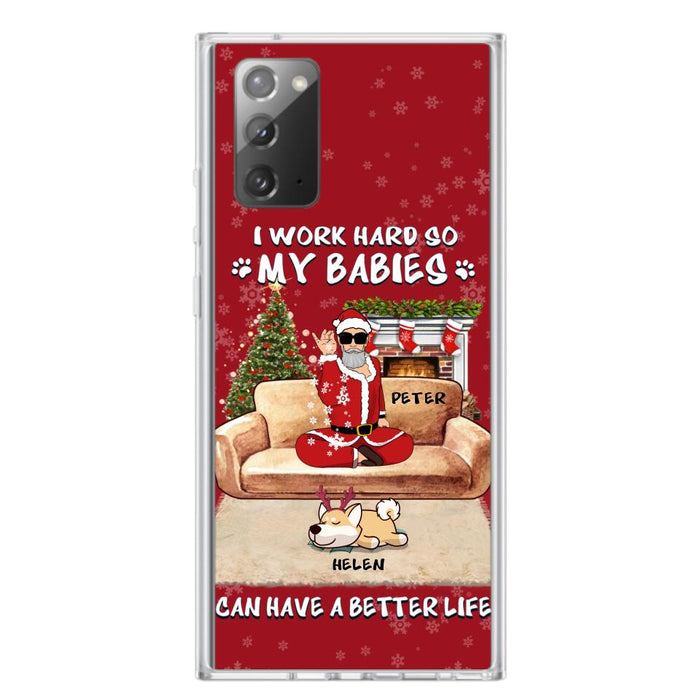 Personalized Christmas Pet Dad Phone Case - Man With Up to 4 Pets - Gift For Cat/Dog Lover - Case For iPhone And Samsung