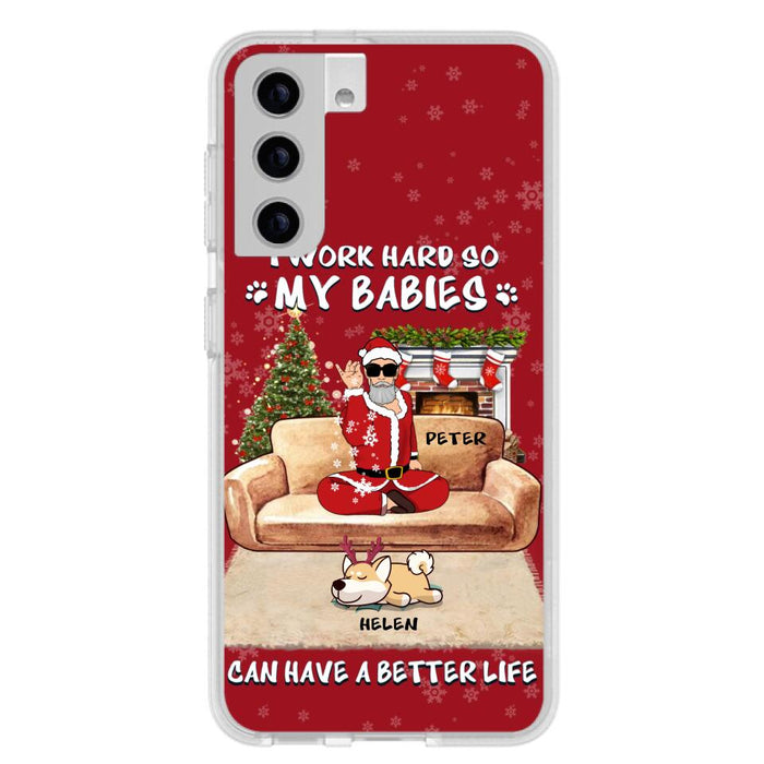 Personalized Christmas Pet Dad Phone Case - Man With Up to 4 Pets - Gift For Cat/Dog Lover - Case For iPhone And Samsung