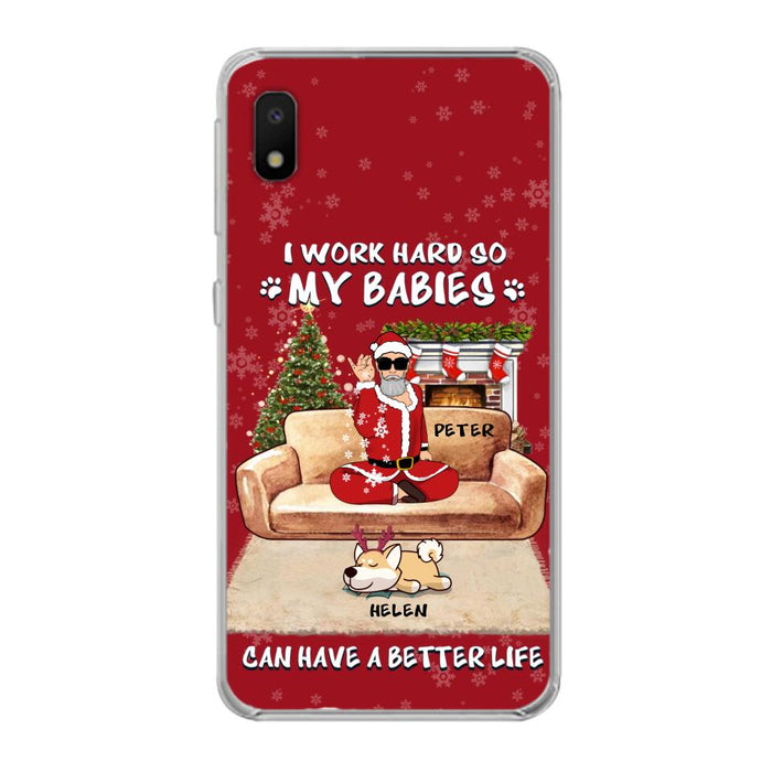 Personalized Christmas Pet Dad Phone Case - Man With Up to 4 Pets - Gift For Cat/Dog Lover - Case For iPhone And Samsung