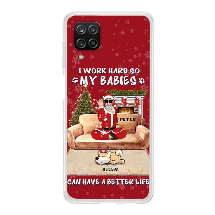 Personalized Christmas Pet Dad Phone Case - Man With Up to 4 Pets - Gift For Cat/Dog Lover - Case For iPhone And Samsung
