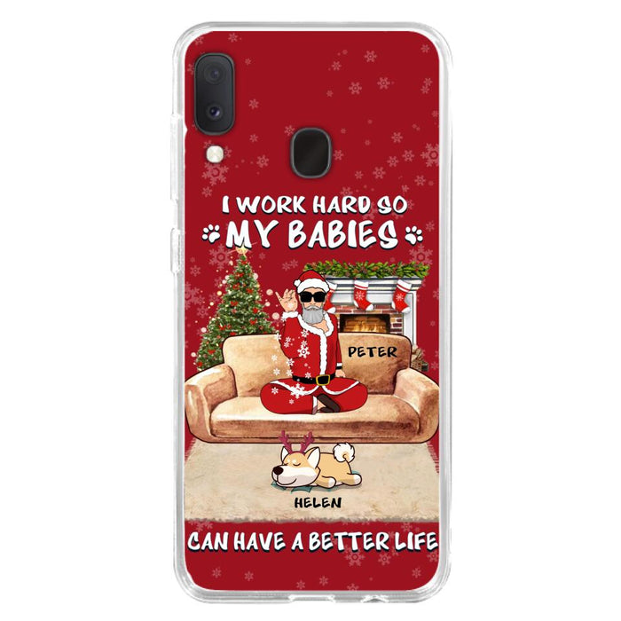 Personalized Christmas Pet Dad Phone Case - Man With Up to 4 Pets - Gift For Cat/Dog Lover - Case For iPhone And Samsung