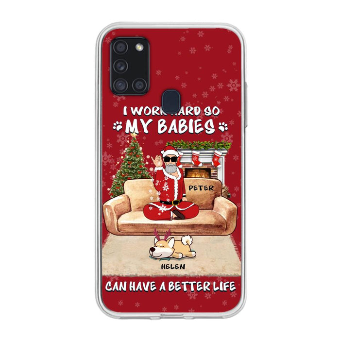Personalized Christmas Pet Dad Phone Case - Man With Up to 4 Pets - Gift For Cat/Dog Lover - Case For iPhone And Samsung