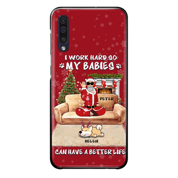 Personalized Christmas Pet Dad Phone Case - Man With Up to 4 Pets - Gift For Cat/Dog Lover - Case For iPhone And Samsung