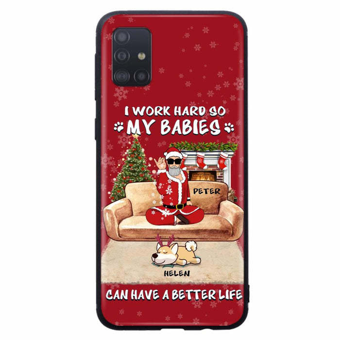 Personalized Christmas Pet Dad Phone Case - Man With Up to 4 Pets - Gift For Cat/Dog Lover - Case For iPhone And Samsung