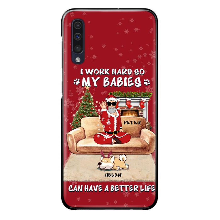 Personalized Christmas Pet Dad Phone Case - Man With Up to 4 Pets - Gift For Cat/Dog Lover - Case For iPhone And Samsung